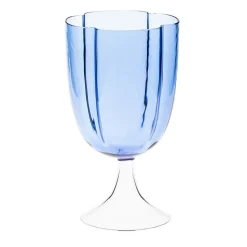 Set di 4 bicchieri da vino a petali azzurri