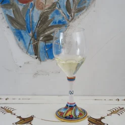 Set di 2 bicchieri da vino medi floreali #2