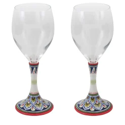 Set di 2 bicchieri da vino floreali medi #1