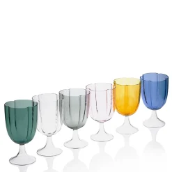 Set di 4 bicchieri da vino a petali grigi
