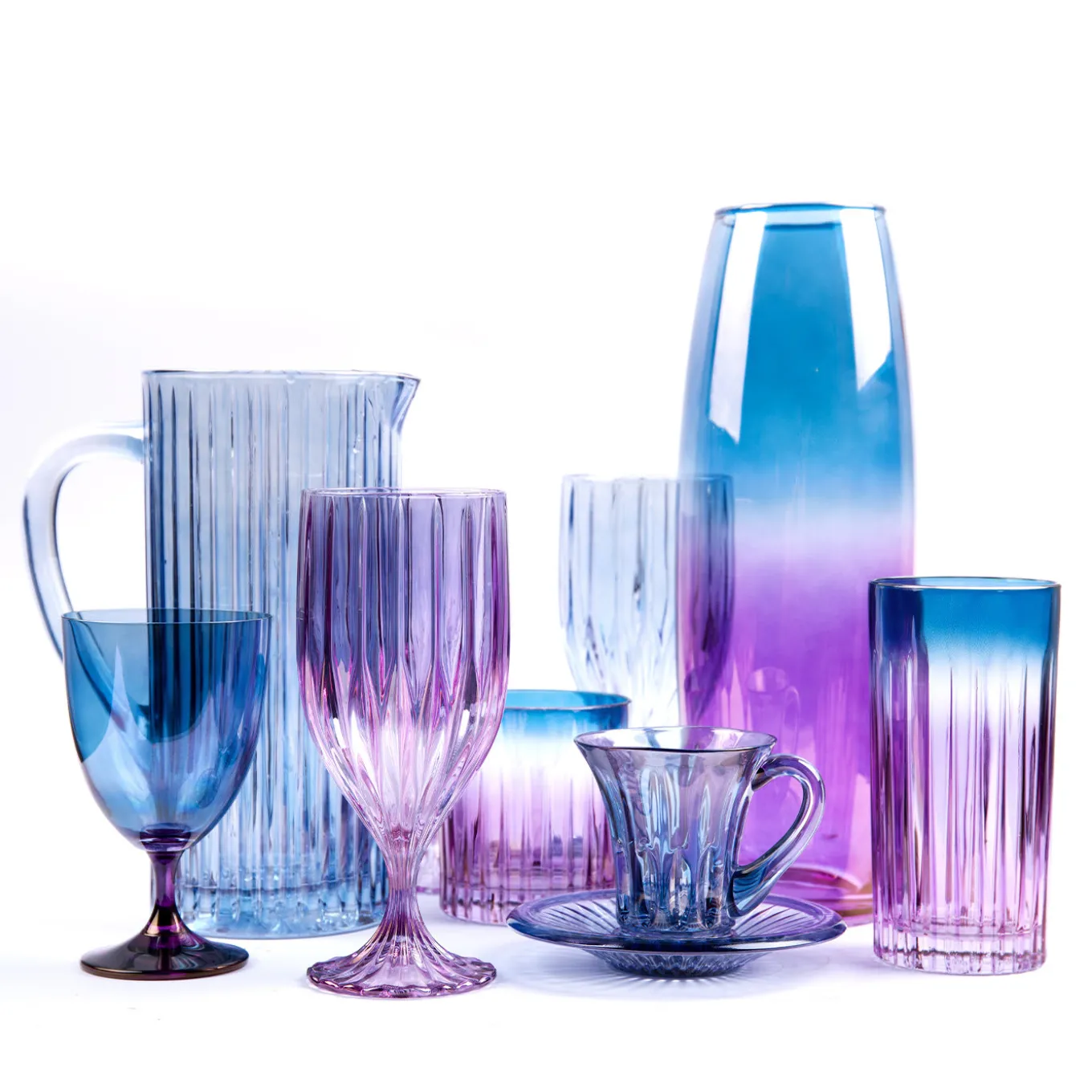 Set di 2 bicchieri da vino viola-blu Fleury