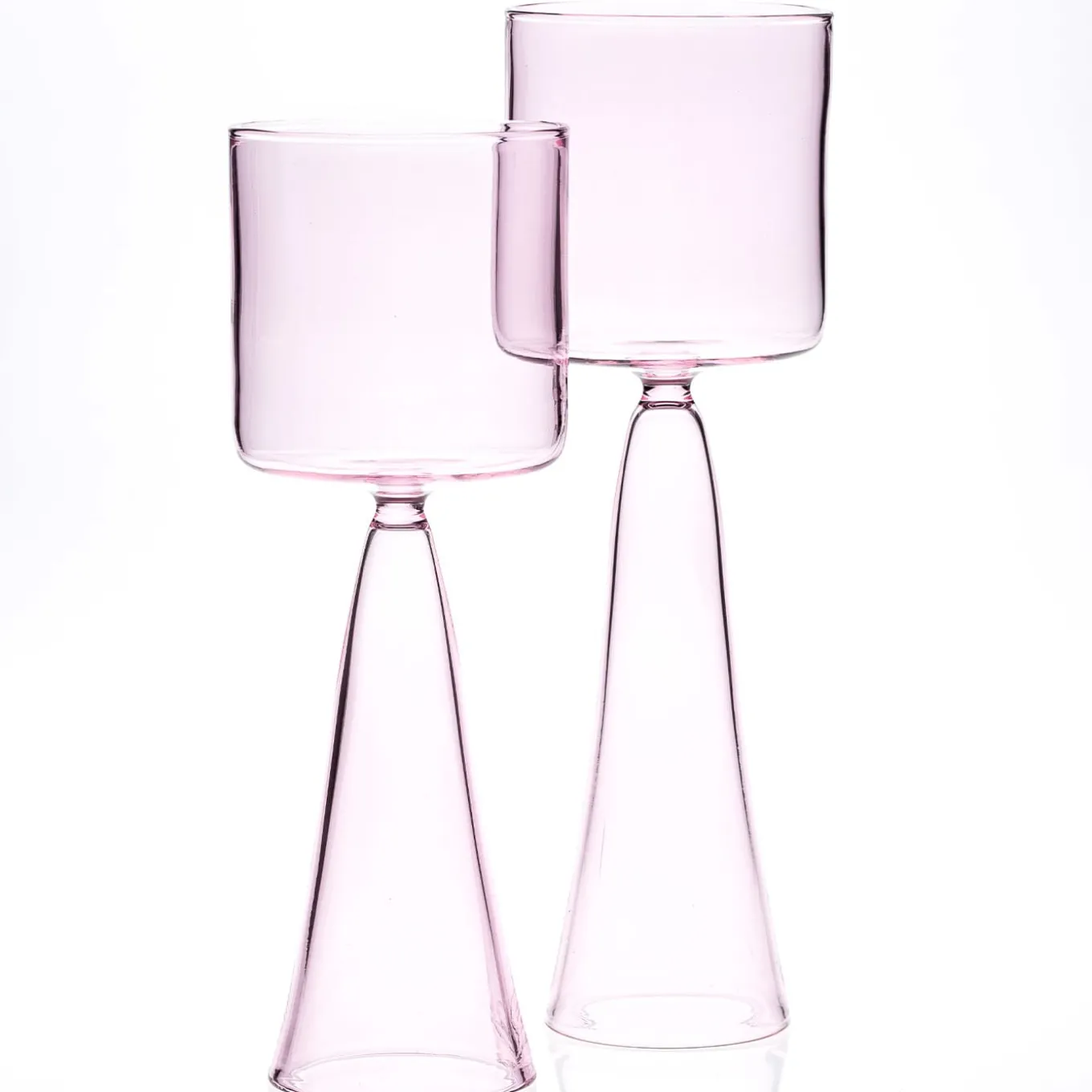 Set di 4 bicchieri da vino alti rosa chiaro Dolce Vita