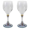 Set di 2 bicchieri da vino medi Ricco Deruta Floral