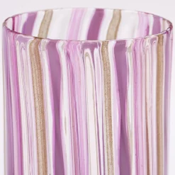 Set di 6 bicchieri di Murano rosa e oro