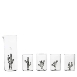 Set di 4 bicchieri e 1 caraffa Collezione Cactus
