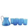 Set di 6 bicchieri e brocca Balloton blu