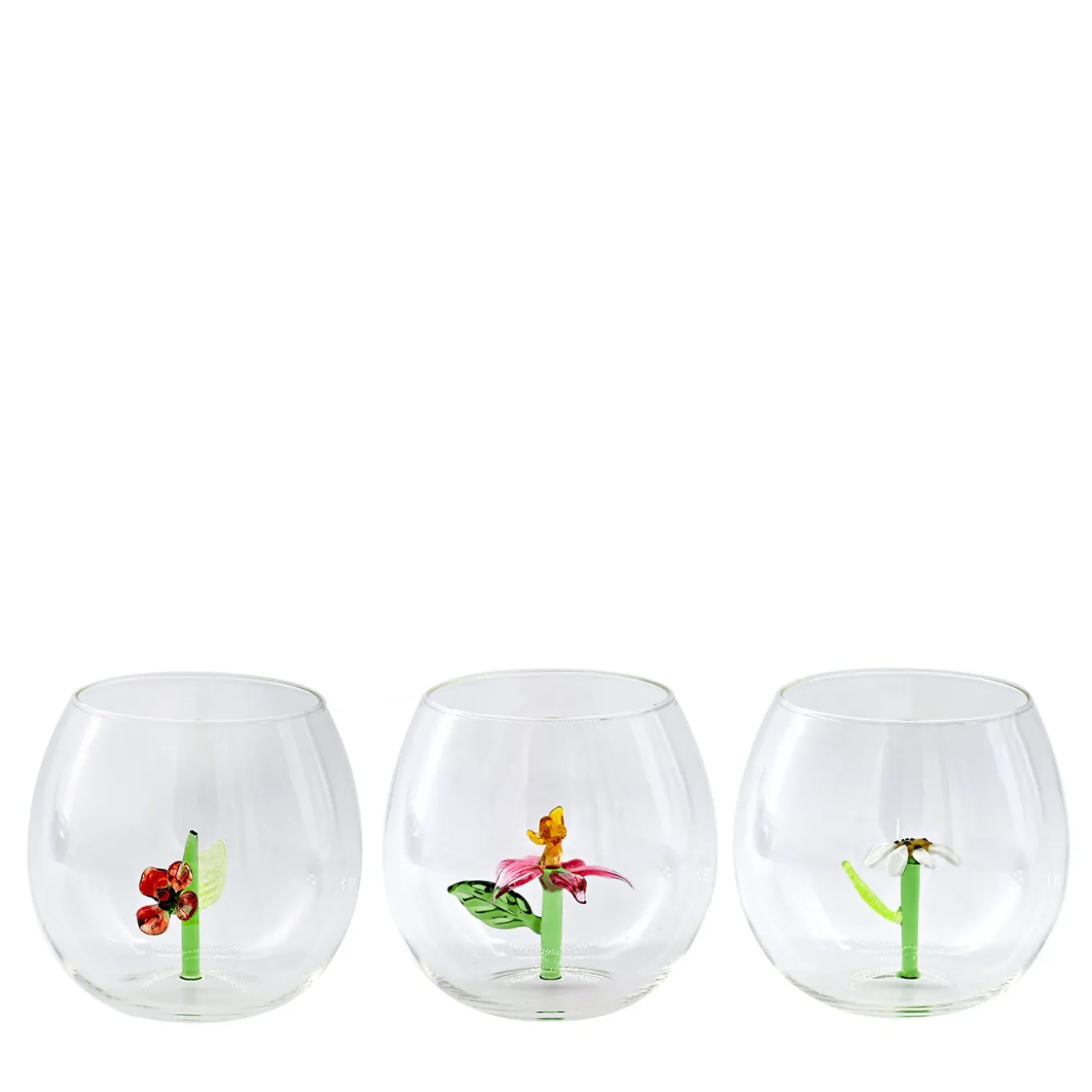 Set di 6 bicchieri e caraffa Flower Power