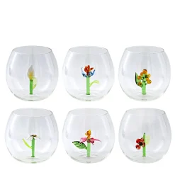 Set di 6 bicchieri Flower Power