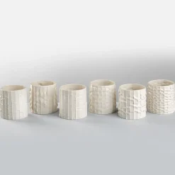 Set di 6 Bicchieri in Porcellana Bianca