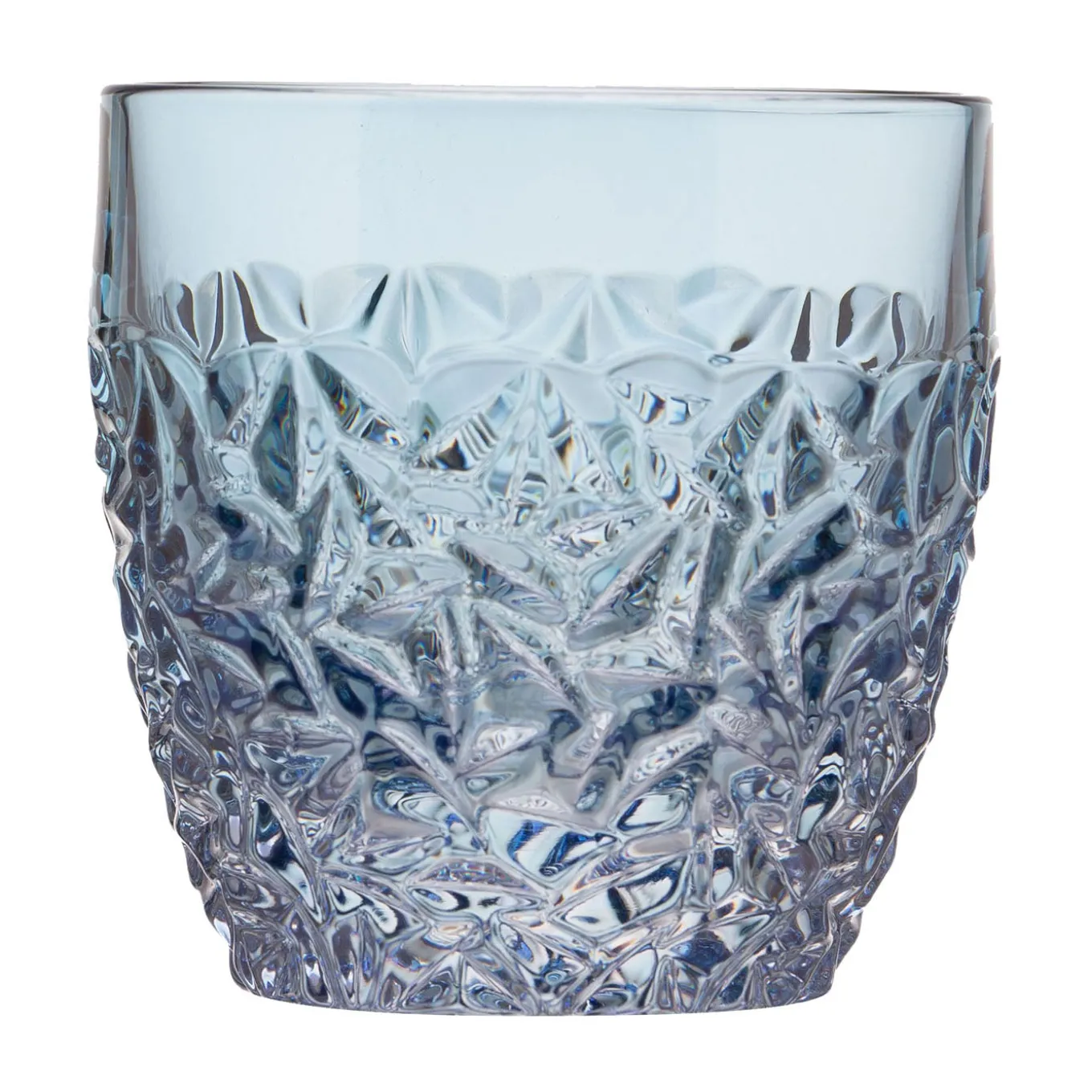 Set di 6 bicchieri Old Fashioned in cristallo azzurro