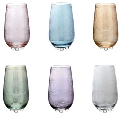 Set di 6 bicchieri Perle Polychrome a fantasia