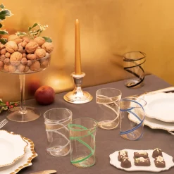 Set di 2 bicchieri Vortex blu e oro puro