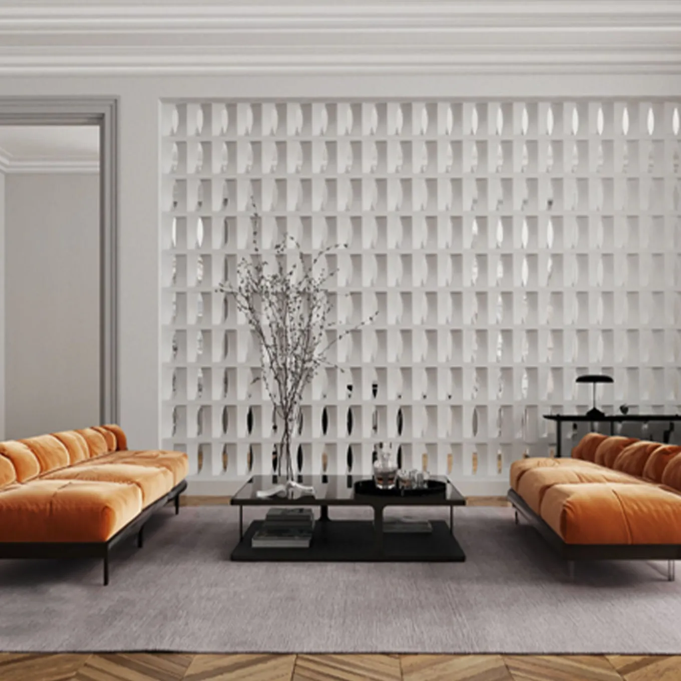 Set di 15 Blocchi Brasilia in Gesso Bianco