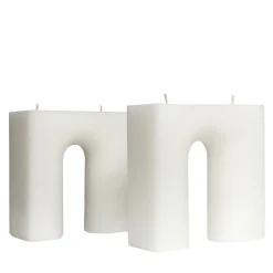 Set di 2 candele bianche Trionfo