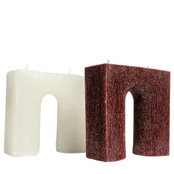 Set di 2 candele Trionfo bianche e rosse