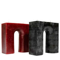 Set di 2 candele Trionfo rosse e nere