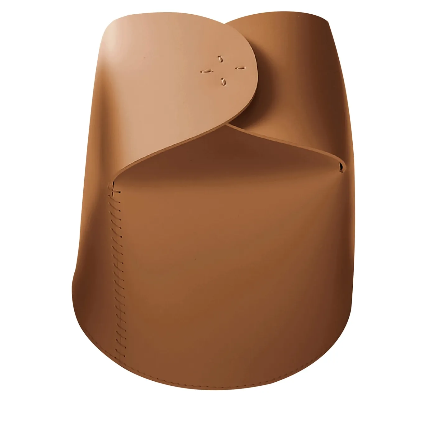 Set di 2 cestini Bloom in pelle marrone chiaro di Viola Tonucci