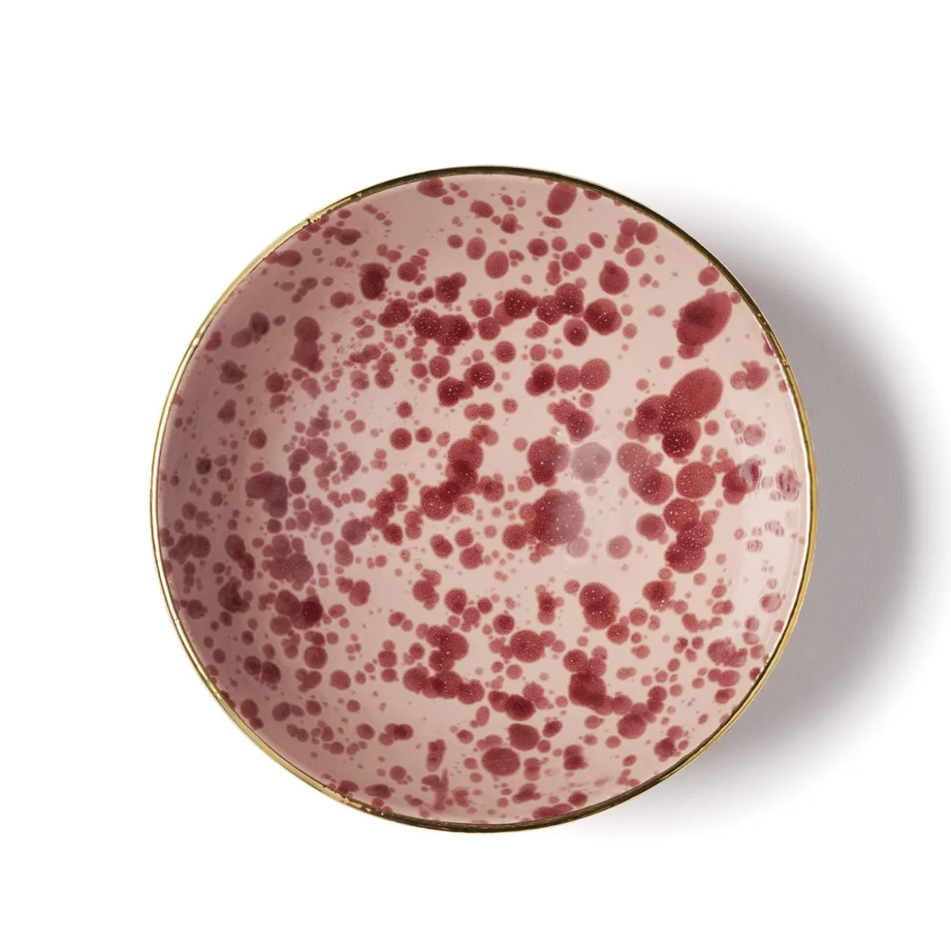 Set di 2 ciotole in ceramica rossa Pois