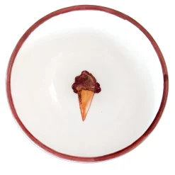 Set di 6 ciotole per gelato al cioccolato in ceramica