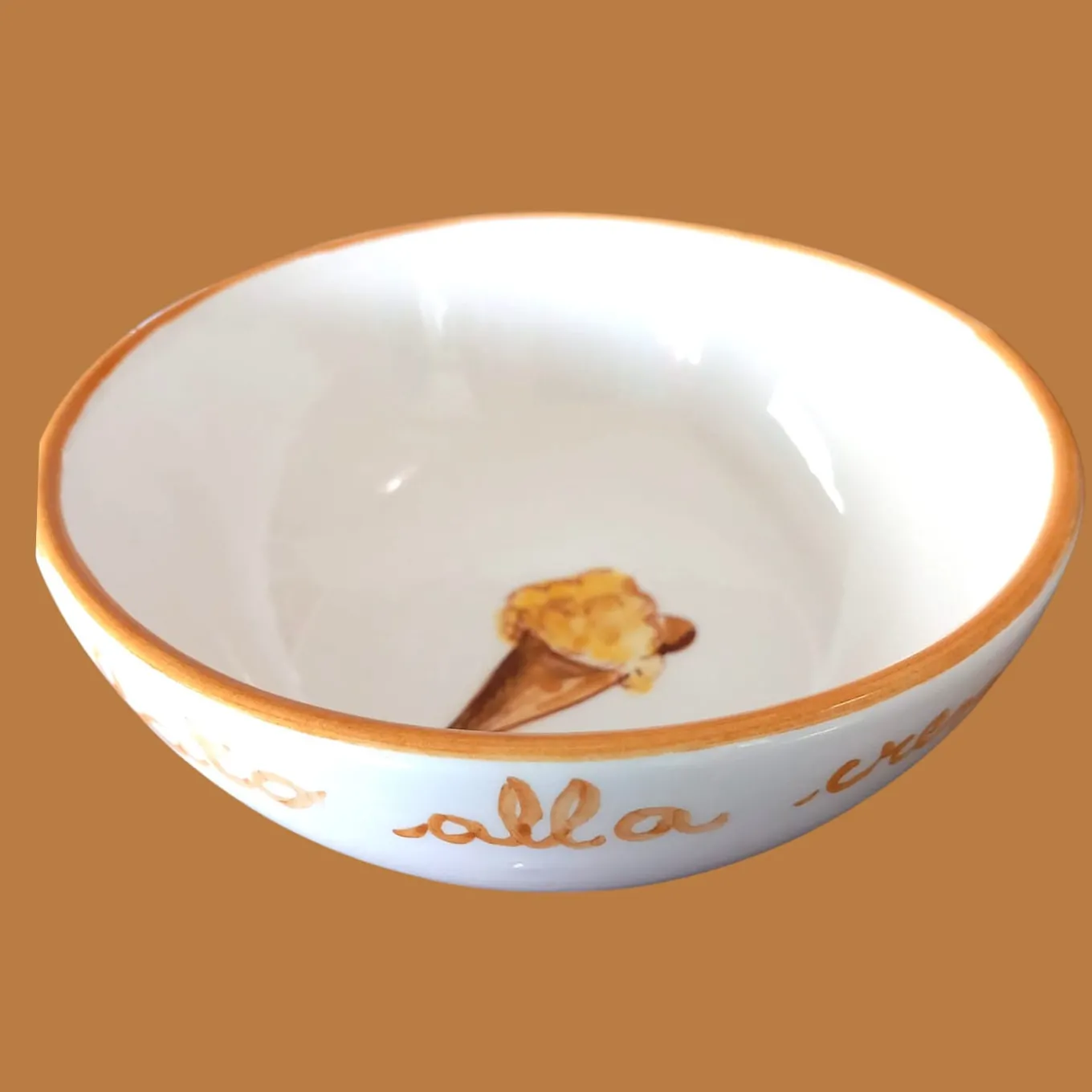 Set di 6 ciotole per gelato alla crema in ceramica