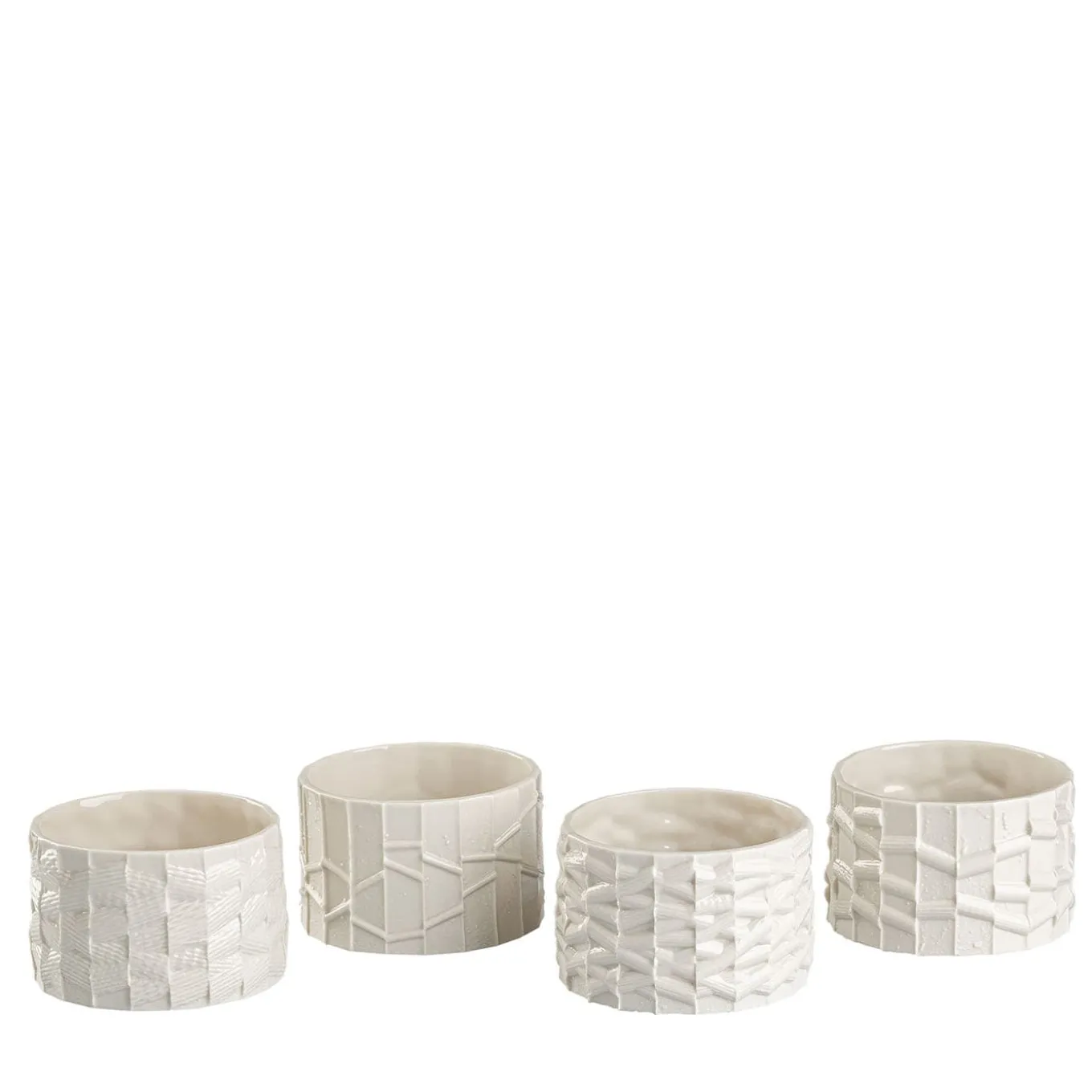 Set di 4 Coppette in Porcellana Bianca