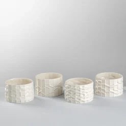 Set di 4 Coppette in Porcellana Bianca