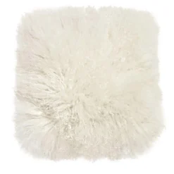 Set di 2 copricuscini pelle Tibet bianco