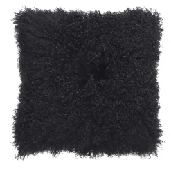 Set di 2 copricuscini pelle Tibet nero