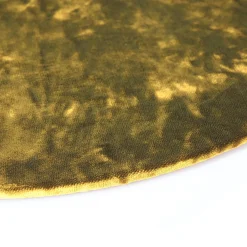 Set di 4 copripiatti piccoli in velluto oro con supporto in legno