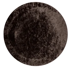 Set di 4 copripiatti piccoli in velluto marrone con supporto in legno