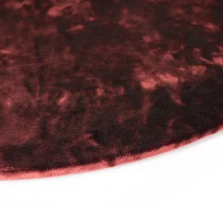 Set di 4 copripiatti rotondi in velluto rosso con supporto in legno