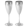 Set di 2 Flûte Twisted placcati argento