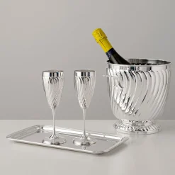 Set di 2 Flûte Twisted placcati argento