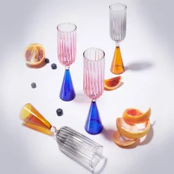 Set di 2 flute CALYPSO BLU-ROSSO