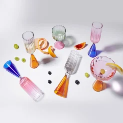 Set di 2 flute CALYPSO BLU-ROSSO