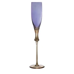 Set di 6 flute da champagne in cristallo viola iris