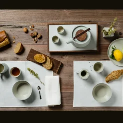 Set di 6 grandi ciotole in ceramica bianca opaca