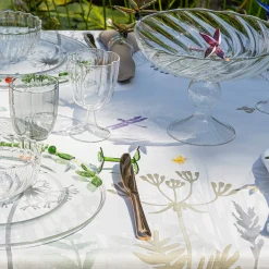 Set di 4 lussuosi tovaglioli di puro lino Taupe con frange a mano