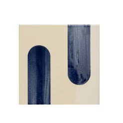 Set di 45 piastrelle bianche e blu Alfabeto di Margherita Rui