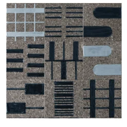 Set di 44 piastrelle blu e grigie Alfabeto di Margherita Rui