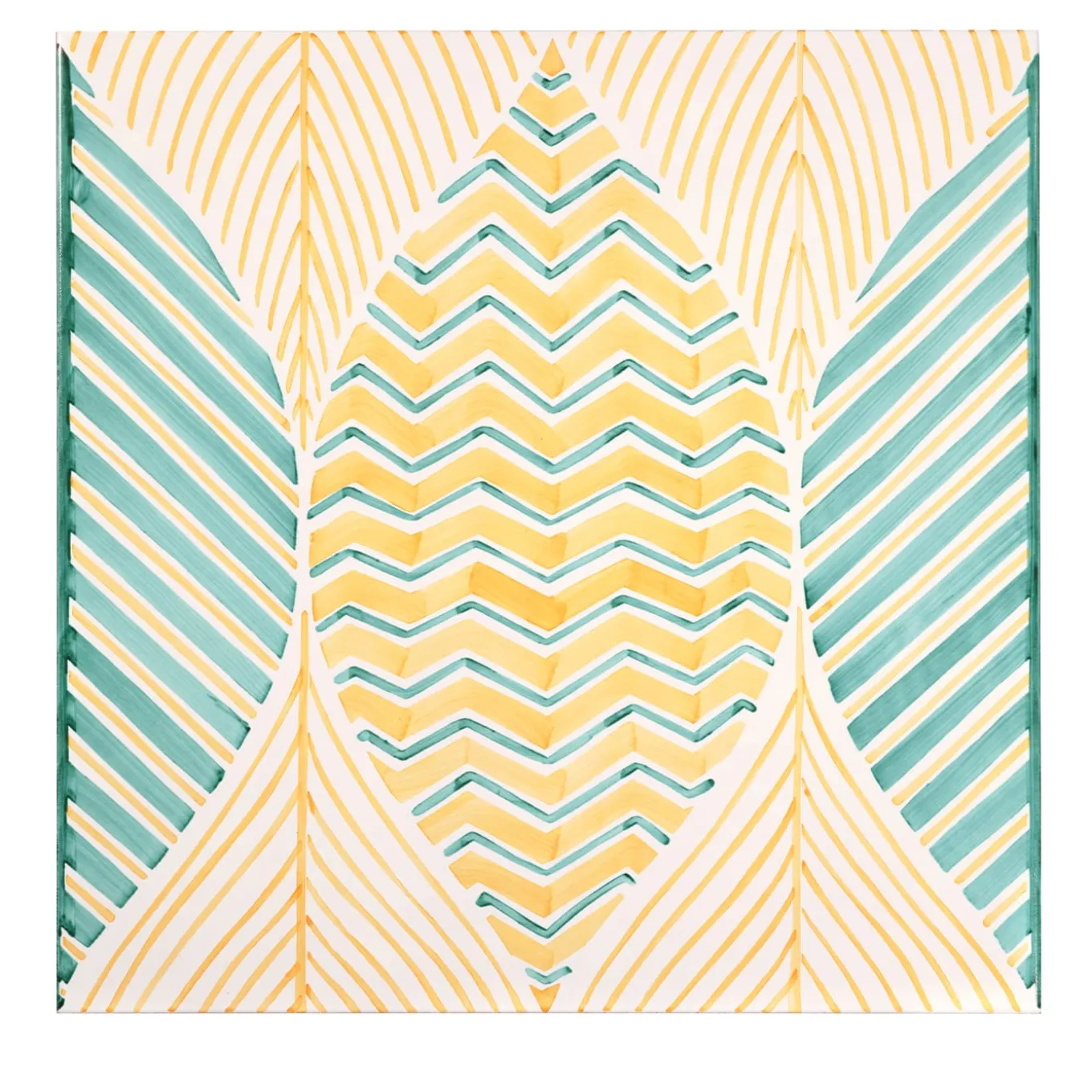 Set di 4 piastrelle della collezione Foglie Summer di Giuseppe Cicalese