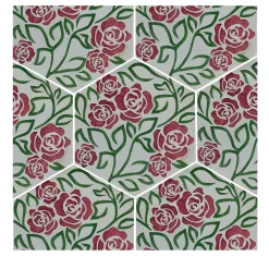 Set di 4 piastrelle esagonali Kimeya Rosina di Vincenzo Messina