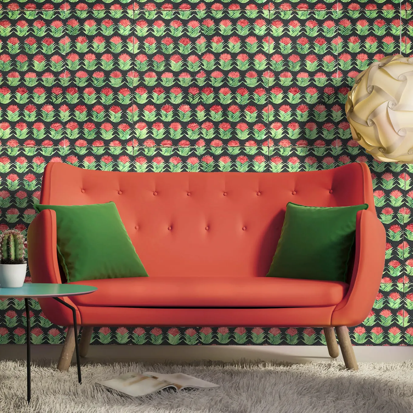 Set di 4 piastrelle Kimeya Cardo Green di Vincenzo Messina