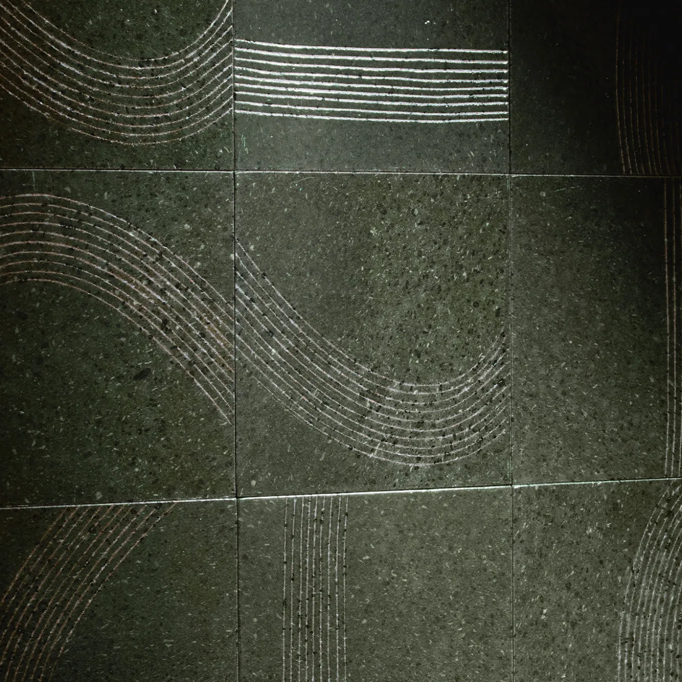 Set di 25 piastrelle verdi Scie di Margherita Rui