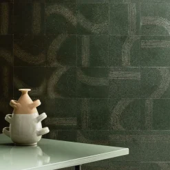 Set di 25 piastrelle verdi Scie di Margherita Rui