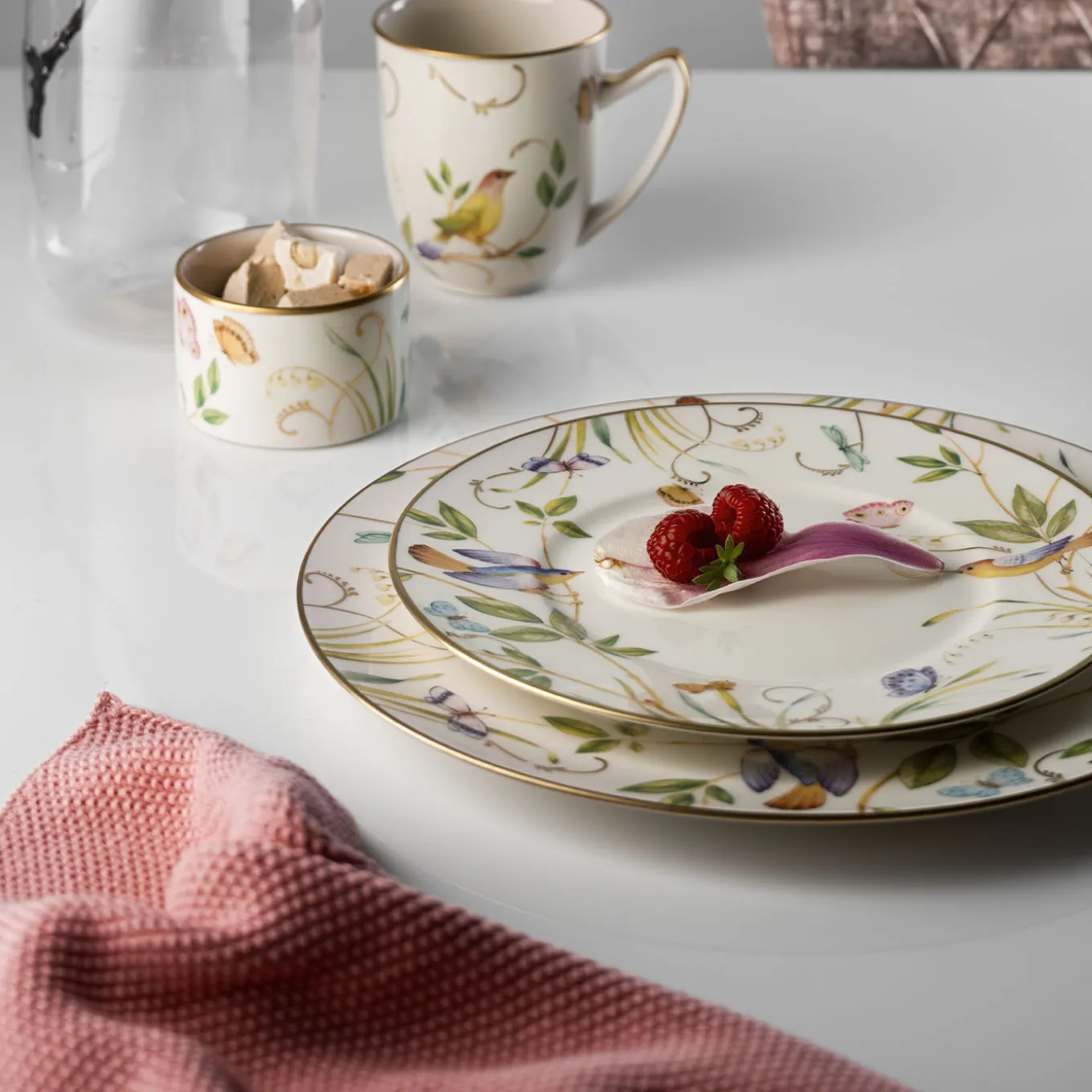 Set di 2 piatti da dessert Jolie in porcellana