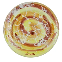 Set di 4 piatti da dessert in ceramica con motivo marmo giallo