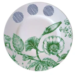 Set di 2 piatti da pane Marie Antoinette verde e blu