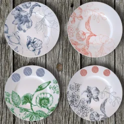 Set di 2 piatti da pane Maria Antonietta nero e rosso