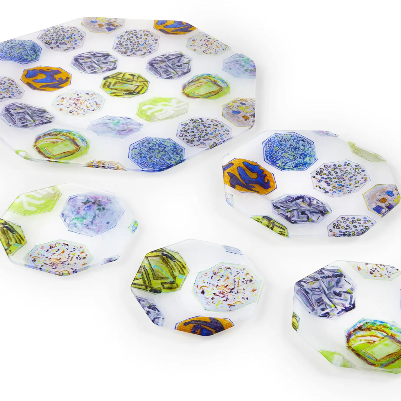 Set di 2 piatti da portata asimmetrici Medallions